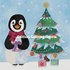 Sandra Brezina Postcard Christmas | Pinguin en kerstboom_
