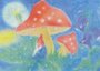 Postcard Dorothea Schmidt - Dwarf under a mushroom_