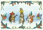 Postcard Molly Brett | Hedgehog, Rabbit & Squirrel Playing Instruments_