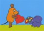 Postcard Sendung mit der Maus | Mouse with heart elephant with flowers _