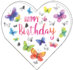 Carola Pabst Heart Shaped Folded Card | Happy Birthday (Butterflies)_