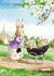 Postcard Racey Helps | Mother Rabbit Pushing Pram_
