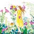 Postcard Kristiana Heinemann | Woman in flower meadow_