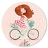 Round Postcard Edition Tausendschoen | Girl on Bicycle_