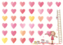 Postcard - Girl paints hearts on wall_