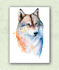 Organic Postcard - Watercolour Wolf_