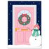 Pink Christmas Door Postcard + Envelope by LittleLeftyLou_