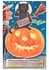 Victorian Halloween Postcard | A.N.B. - Zwarte kat op een pompoen_