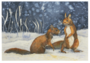 Postcard | Squirrels in the snow_