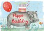 Carola Pabst Postcard | Hippo Birthday_