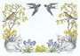 Postcard Molly Brett | Thrushes, Lambs, Flowers And Two Swallows_