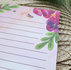 A5 Pink Flowers Notepad - Double Sided - Romyillustrations_