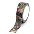 Washi Tape | Floral Leaves on black_
