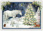 PK 1051 Tausendschön Postcard | Unicorns at a Christmas Tree_