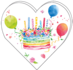 Heart Shaped Folded Card | Cake and Balloons_