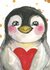 Postcard Pinguin met Hart - Romyillustrations_