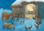 Postcard Molly Brett | Animals Nativity Scene_