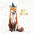 Rosie Hilyer Postcard - happy birthday fox_