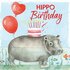 Carola Pabst Postcard | Hippo Birthday_