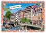 PK 8002 Barbara Behr Glitter Postcard | Strasbourg - La Petite France_