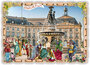 PK 8010 Barbara Behr Glitter Postcard | Bordeaux - Fontaine des Trois Grâces_