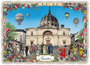PK 8014 Barbara Behr Glitter Postcard | Nantes - Notre-Dame-de-Bon-Port_