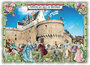 PK 8015 Barbara Behr Glitter Postcard | Nantes - Château des Ducs de Bretagne_