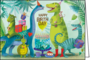 Mila Marquis Doppelkarte | Happy Birthday (Dinosaurs)_