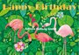 Mila Marquis Folded Card | Happy Birthday (Flamingos)_