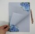 A4 Notepad Blue Flower - by StationeryParlor_