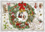 Auguri by Barbara Behr Glitter Postcard | Frohe Weihnachten (Wreath)_
