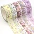 Washi Tape | Pink Meadow Spring Flower Field - with Gold Foil _