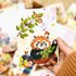 Postcard Romyillustrations - Rode panda en het roodborstje_