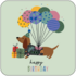 Postcard | Happy Birthday (Dachshund with gifts and balloons)_
