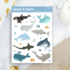 Whales & Sharks Sticker Sheet by Penpaling Paula_