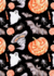 Halloween print zwart | Postcard Fripperies_