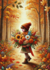 Autumn Season: Bos bloemen | Postcard Fripperies_