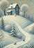 Winter Village: Blue House | Postcard Fripperies_