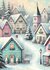 Winter Village: Pastel Winter Village | Postcard Fripperies_