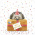 Rosie Hilyer Postcard - happy birthday hedgehog_