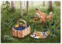 Postcard 385 by Katja Saario - chanterelle picking _