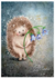 Postcard 452 by Katja Saario - Hedgehog with Bluebell_