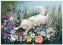 Postcard 288 by Katja Saario - Kitten between flowers_