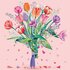 Mila Marquis Square Postcard | bouquet of tulips_