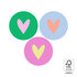 6x Stickers Multi - Heart Colourful_