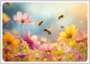 Postcard | Flower meadow with bees in the sunlight_