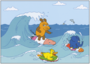 Postcard Sendung mit der Maus | Mouse, elephant and duck surfing_