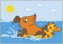 Postcard Sendung mit der Maus | Mouse in the sea with swimming ring_