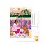 Postcard by Muchable - vrouw met hond picknicken bergen en bloemen_