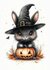 Spooktacular Halloween: Witch Bunny | Postcard Fripperies_